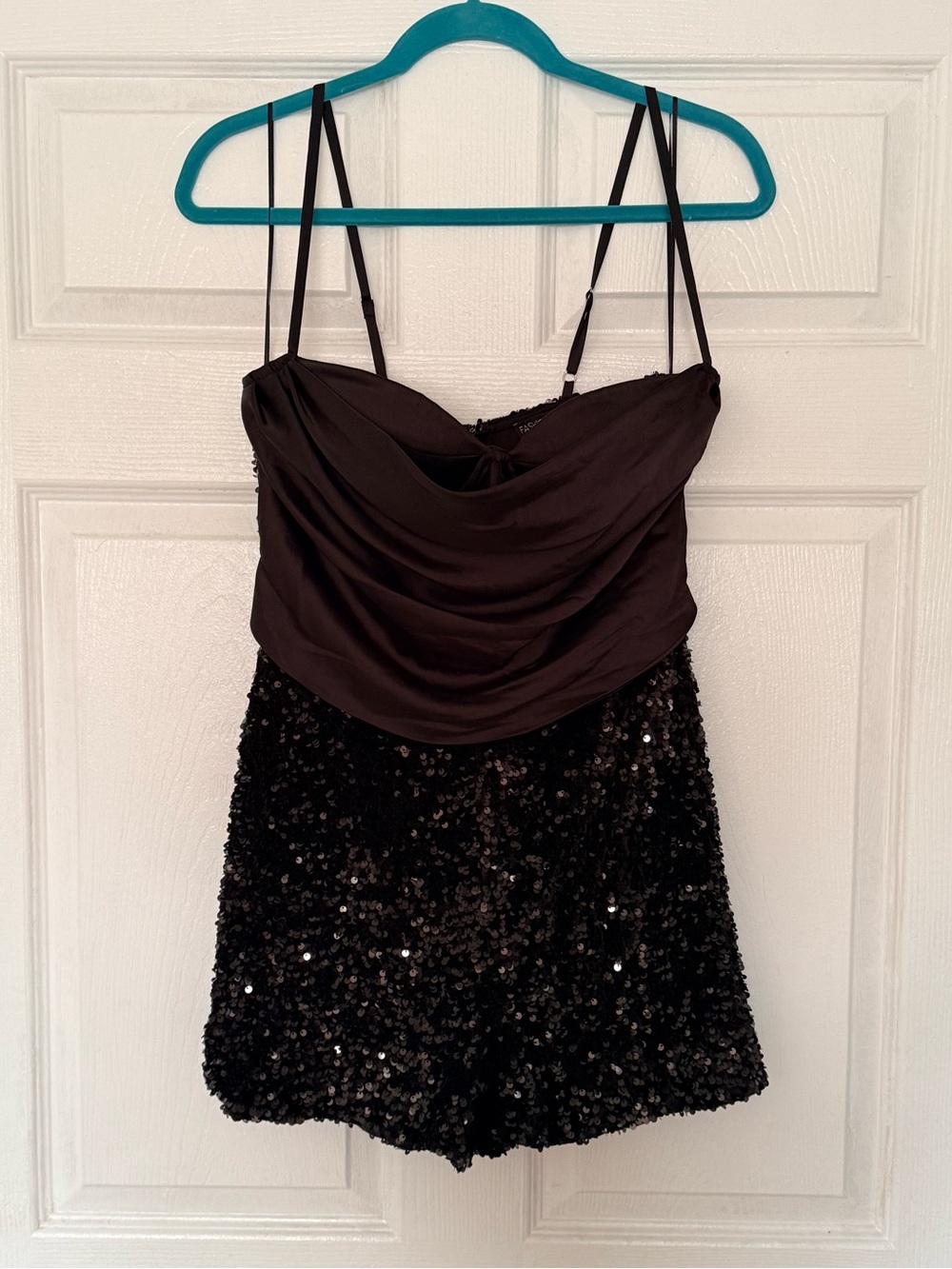 Black Sequin Romper - Picture 1 of 3